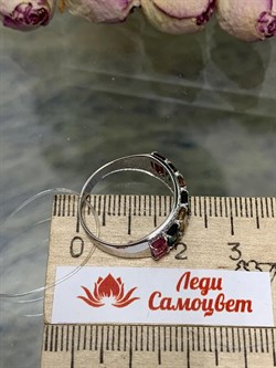 *Кольцо р.18 Турмалин цв Белое арт 1-208380-00-60-438 вес 2,38 г - фото 136037