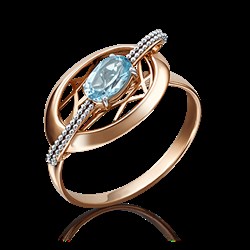 *Кольцо р.17 Топаз цв Красное арт. 01-5141-01-201-1110-57-600 (вес 2,48 г) - фото 13687