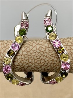 *Серьги Турмалин Микс арт. С1201Ю/Ag-607/6-811 вес 2,44 г - фото 136946 *Серьги Турмалин Микс арт. С1201Ю/Ag-607/6-811 вес 2,44 г - фото 136946