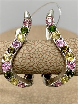 *Серьги Турмалин Микс арт. С1201Ю/Ag-607/6-811 вес 2,44 г - фото 136948 *Серьги Турмалин Микс арт. С1201Ю/Ag-607/6-811 вес 2,44 г - фото 136948