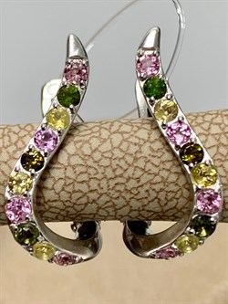 *Серьги Турмалин Микс арт. С1201Ю/Ag-607/6-811 вес 2,44 г - фото 136950 *Серьги Турмалин Микс арт. С1201Ю/Ag-607/6-811 вес 2,44 г - фото 136950