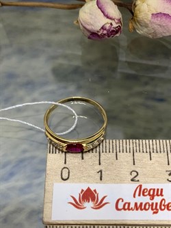 *Кольцо р.17,5 Рубин цв Лимонное арт. 1840815-789 вес 1,86 г - фото 137198