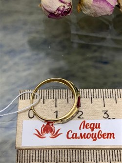 *Кольцо р.17,5 Рубин цв Лимонное арт. 1840815-789 вес 1,86 г - фото 137199