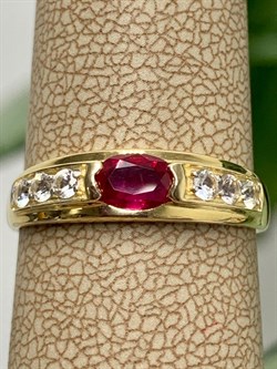 *Кольцо р.17,5 Рубин цв Лимонное арт. 1840815-789 вес 1,86 г - фото 137201