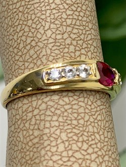 *Кольцо р.17,5 Рубин цв Лимонное арт. 1840815-789 вес 1,86 г - фото 137202