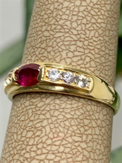 *Кольцо р.17,5 Рубин цв Лимонное арт. 1840815-789 вес 1,86 г - фото 137203