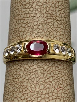 *Кольцо р.17,5 Рубин цв Лимонное арт. 1840815-789 вес 1,86 г - фото 137205