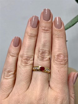 *Кольцо р.17,5 Рубин цв Лимонное арт. 1840815-789 вес 1,86 г - фото 137206