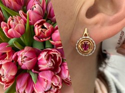 *Серьги Рубин цв Красное арт. 23461-103-631 вес 4,07 г - фото 137975