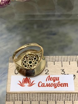 *Кольцо р.17 Турмалин Микс цв Лимонное арт. К320-6092М30-202 вес 4,5 г - фото 138057