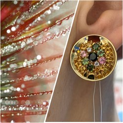 *Серьги Турмалин Микс цв Лимонное арт. С320-6092М30-196 вес 8 г - фото 138061