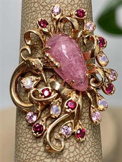 *Кольцо р.17,5 Жар-Птица Розовый Турмалин цв Красное арт. 1791427-821 вес 4,8 г - фото 138076 *Кольцо р.17,5 Жар-Птица Розовый Турмалин цв Красное арт. 1791427-821 вес 4,8 г - фото 138076