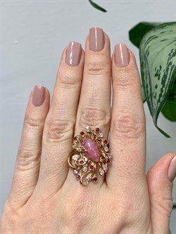 *Кольцо р.17,5 Жар-Птица Розовый Турмалин цв Красное арт. 1791427-821 вес 4,8 г - фото 138081 *Кольцо р.17,5 Жар-Птица Розовый Турмалин цв Красное арт. 1791427-821 вес 4,8 г - фото 138081