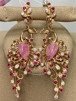 *Серьги Жар-Птица Розовый Турмалин цв Красное арт. 2791427-822 вес 12,32 г - фото 138086 *Серьги Жар-Птица Розовый Турмалин цв Красное арт. 2791427-822 вес 12,32 г - фото 138086