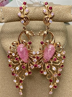 *Серьги Жар-Птица Розовый Турмалин цв Красное арт. 2791427-822 вес 12,32 г - фото 138088 *Серьги Жар-Птица Розовый Турмалин цв Красное арт. 2791427-822 вес 12,32 г - фото 138088