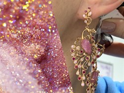 *Серьги Жар-Птица Розовый Турмалин цв Красное арт. 2791427-822 вес 12,32 г - фото 138090 *Серьги Жар-Птица Розовый Турмалин цв Красное арт. 2791427-822 вес 12,32 г - фото 138090