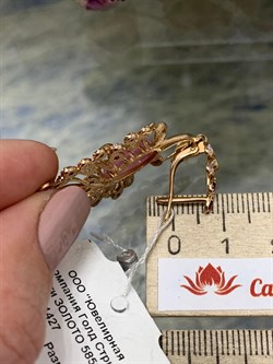 *Серьги Жар-Птица Розовый Турмалин цв Красное арт. 2791427-822 вес 12,32 г - фото 138094 *Серьги Жар-Птица Розовый Турмалин цв Красное арт. 2791427-822 вес 12,32 г - фото 138094