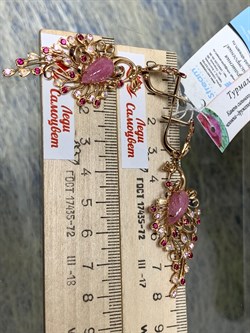 *Серьги Жар-Птица Розовый Турмалин цв Красное арт. 2791427-822 вес 12,32 г - фото 138097 *Серьги Жар-Птица Розовый Турмалин цв Красное арт. 2791427-822 вес 12,32 г - фото 138097