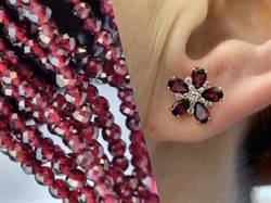 *Пусеты Цветы Родолит Мозамбик цв Красное арт. 02-3393-00-210-1110-47-137 вес 2,34 г - фото 138099 *Пусеты Цветы Родолит Мозамбик цв Красное арт. 02-3393-00-210-1110-47-137 вес 2,34 г - фото 138099