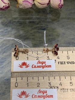 *Пусеты Цветы Родолит Мозамбик цв Красное арт. 02-3393-00-210-1110-47-137 вес 2,34 г - фото 138107 *Пусеты Цветы Родолит Мозамбик цв Красное арт. 02-3393-00-210-1110-47-137 вес 2,34 г - фото 138107