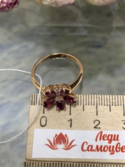 *Кольцо р.17,5 Цветок Родолит Мозамбик цв Красное арт. 01-0001-00-210-1110-46-844 вес 3,55 г - фото 138132 *Кольцо р.17,5 Цветок Родолит Мозамбик цв Красное арт. 01-0001-00-210-1110-46-844 вес 3,55 г - фото 138132