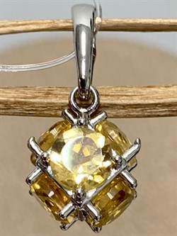 *Подвеска Цитрин Урал арт. П1025Ю/Ag-607/12-783-5 вес 1,68 г - фото 138632