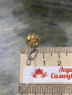 *Подвеска Цитрин Урал арт. П1025Ю/Ag-607/12-783-5 вес 1,68 г - фото 138634