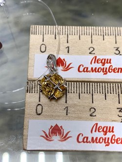 *Подвеска Цитрин Урал арт. П1025Ю/Ag-607/12-783-5 вес 1,68 г - фото 138635