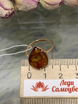 *Кольцо р.17 Капля Янтарь цв Красное арт. 01-4817-00-271-1110-46-956 вес 1,74 г - фото 139248 *Кольцо р.17 Капля Янтарь цв Красное арт. 01-4817-00-271-1110-46-956 вес 1,74 г - фото 139248