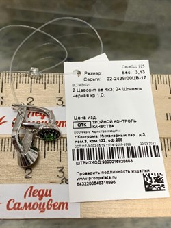 *Серьги Микс Цаворит Шпинель арт. 02-2429/00ЦВ-17-995 вес 3,13 г - фото 140228 *Серьги Микс Цаворит Шпинель арт. 02-2429/00ЦВ-17-995 вес 3,13 г - фото 140228