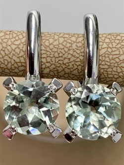 *Серьги Празиолит арт. 02-1840/000П-00-966 вес 5,47 г - фото 140513