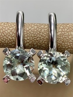 *Серьги Празиолит арт. 02-1840/000П-00-966 вес 5,47 г - фото 140514