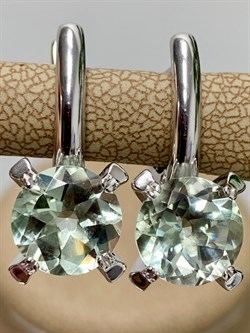 *Серьги Празиолит арт. 02-1840/000П-00-966 вес 5,47 г - фото 140516
