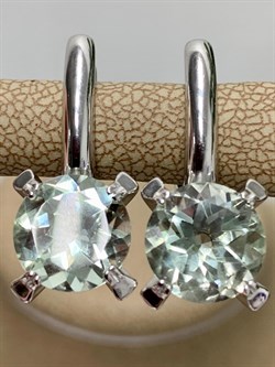 *Серьги Празиолит арт. 02-1840/000П-00-966 вес 5,47 г - фото 140518