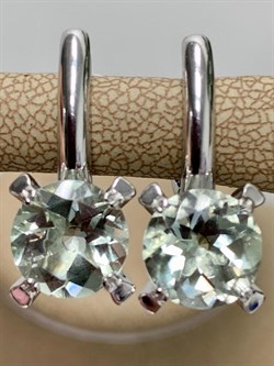 *Серьги Празиолит арт. 02-1840/000П-00-966 вес 5,47 г - фото 140519