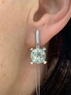 *Серьги Празиолит арт. 02-1840/000П-00-966 вес 5,47 г - фото 140520