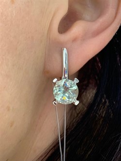 *Серьги Празиолит арт. 02-1840/000П-00-966 вес 5,47 г - фото 140521