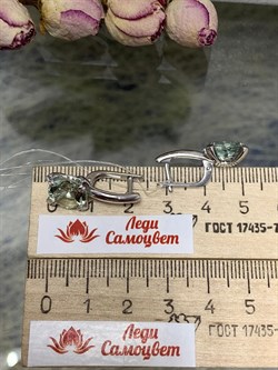 *Серьги Празиолит арт. 02-1840/000П-00-966 вес 5,47 г - фото 140523