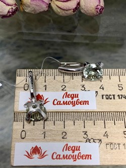 *Серьги Празиолит арт. 02-1840/000П-00-966 вес 5,47 г - фото 140524