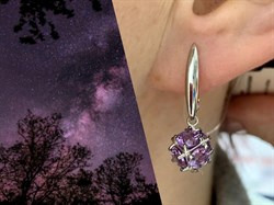 *Серьги  Аметист Урал арт. С1025Ю/Ag-607/14-314 вес 4,65 г - фото 141030