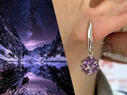 *Серьги  Аметист Урал арт. С1025Ю/Ag-607/14-314 вес 4,65 г - фото 141031