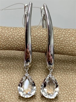 *Серьги Прищепки Горный Хрусталь арт. 02-1988/00ГХ-00-039 вес 5,33 г - фото 141460