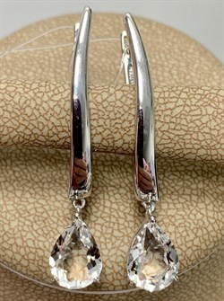 *Серьги Прищепки Горный Хрусталь арт. 02-1988/00ГХ-00-039 вес 5,33 г - фото 141461