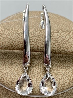 *Серьги Прищепки Горный Хрусталь арт. 02-1988/00ГХ-00-039 вес 5,33 г - фото 141462