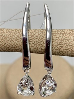 *Серьги Прищепки Горный Хрусталь арт. 02-1988/00ГХ-00-039 вес 5,33 г - фото 141463