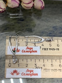 *Серьги Прищепки Горный Хрусталь арт. 02-1988/00ГХ-00-039 вес 5,33 г - фото 141467