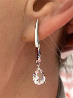 *Серьги Прищепки Горный Хрусталь арт. 02-1988/00ГХ-00-039 вес 5,33 г - фото 141469