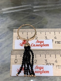 *Кольцо р.18,5 Черная Шпинель цв Красное арт. К120-5493ШЧ-843 вес 3,24 г - фото 142047