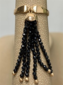 *Кольцо р.18,5 Черная Шпинель цв Красное арт. К120-5493ШЧ-843 вес 3,24 г - фото 142051