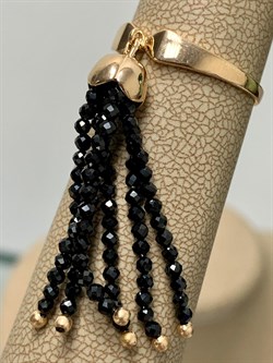 *Кольцо р.18,5 Черная Шпинель цв Красное арт. К120-5493ШЧ-843 вес 3,24 г - фото 142053